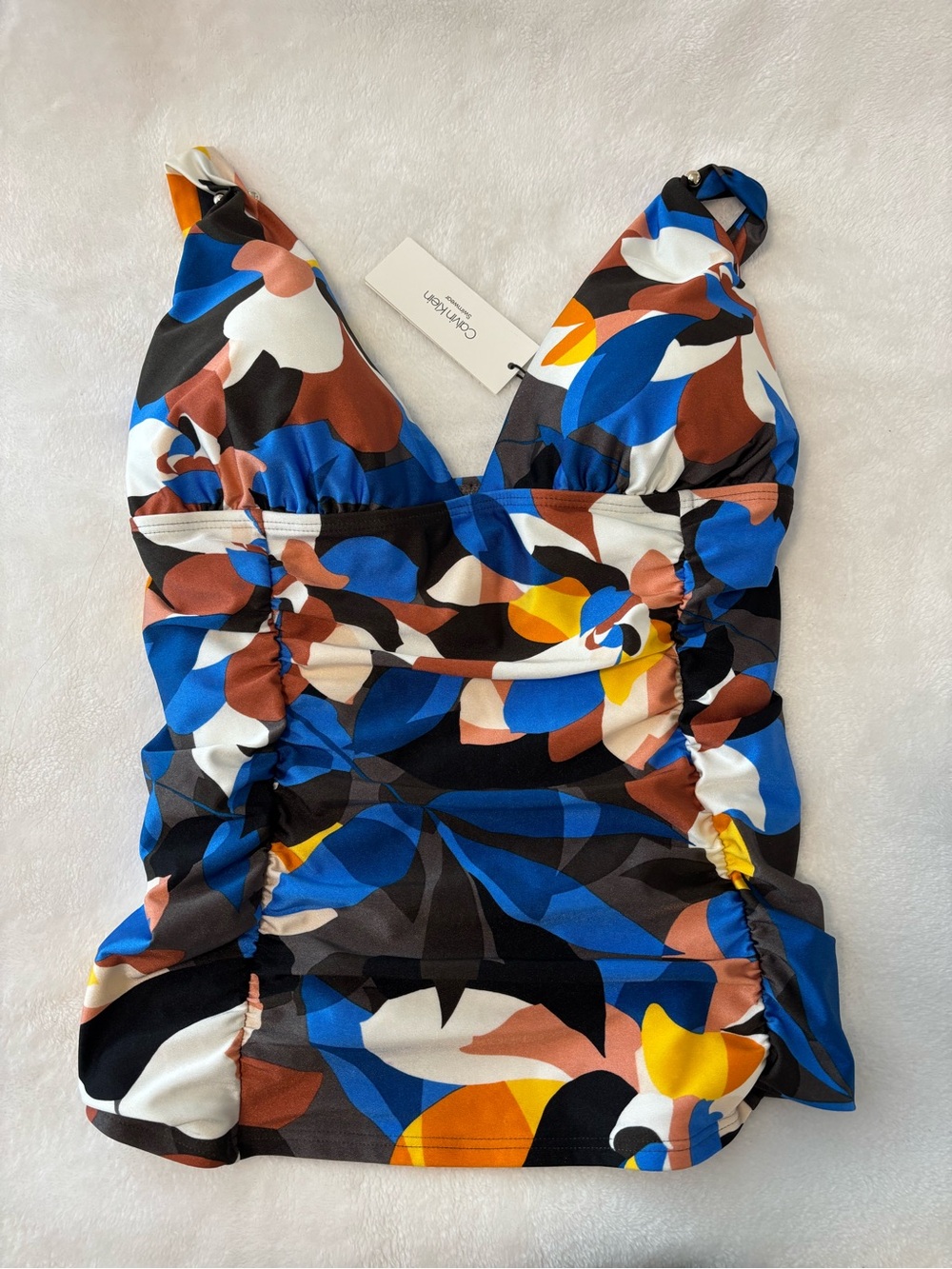 NWT Women’s Calvin Klein colorful pattern bathing suit top